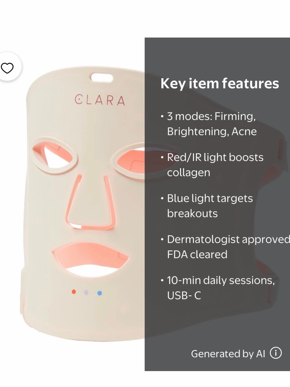 CLARA LED Light Mask - Picture 2 of 6
